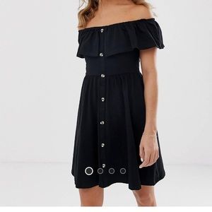 ASOS design off shoulder  sundress in black